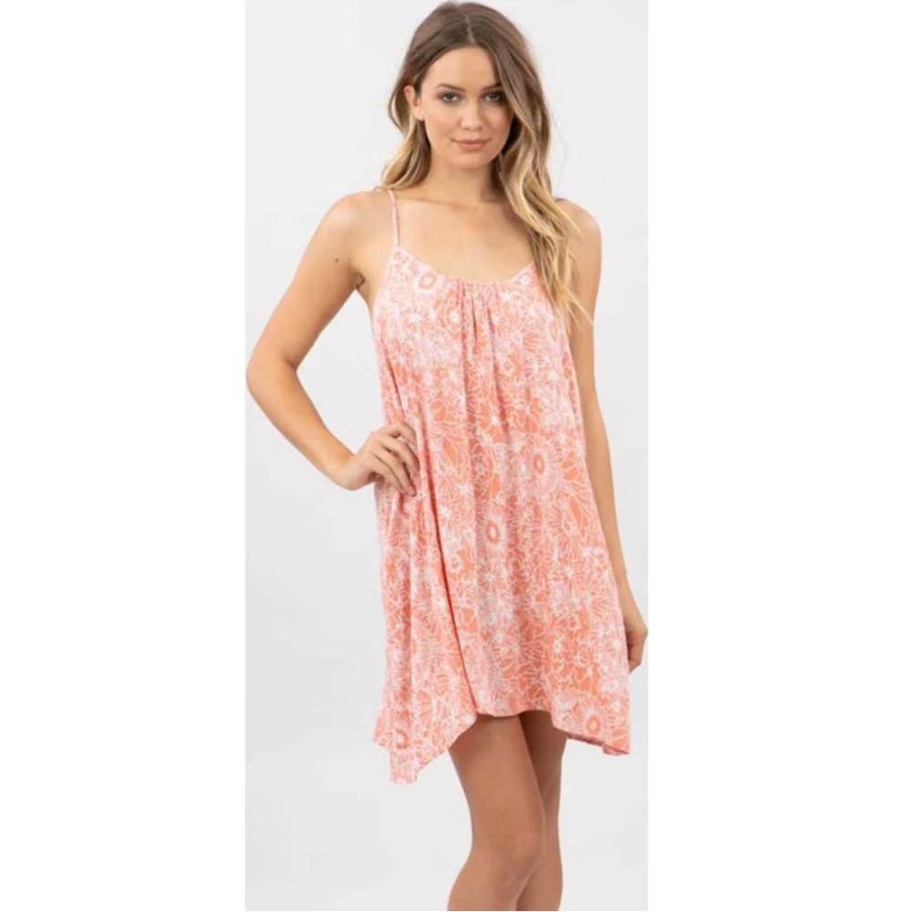 RIPCURL Golden Days Floral Dress/ Beach Coverup In Peach NWOT Size S